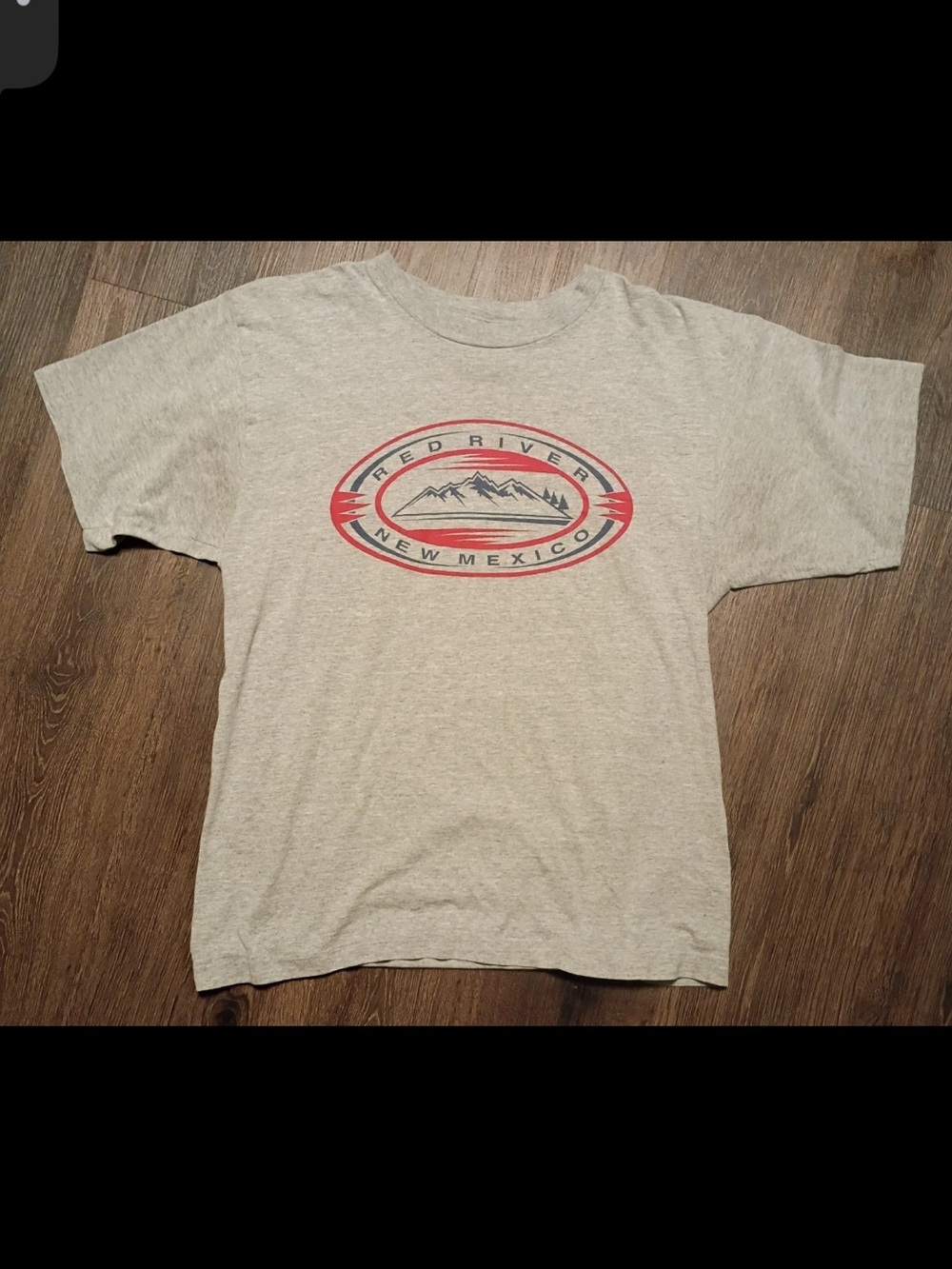 Vintage Eagle Products T-Shirt Gray Red River New Mexico Size Large made in USA